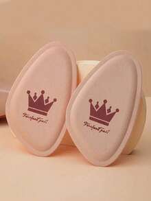 1pair Women's Half Size Shoe Inserts, Anti-Slip Breathable Sweat-Absorbing Foot Pads - Beige - View 4
