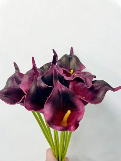 1/10支仿真马蹄莲花束，适合婚礼、派对、花园装饰，触感逼真，可用于客厅、卧室、餐桌、办公室装饰，也可作花束、春冬季装饰、家居装饰花卉、情人节、生日、毕业礼物。