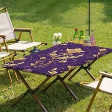 1 chiếc khăn trải bàn màu tím vàng trang nhã và thời trang, mềm mại và dễ lau chùi, đa năng dùng cho bàn ăn/bàn cà phê/bàn làm việc/bàn đầu giường/bữa ăn ngày lễ, cũng thích hợp cho dã ngoại/cắm trại/tụ họp ngoài trời/ban công, khăn trải bàn đa dụng. - Màu tím - Xem 6