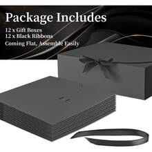 Hộp quà màu đen có nắp đậy (6/12 chiếc), hộp cầu hôn phù rể, hộp quà cưới, hộp quà tặng tiệc tùng, hộp đen sang trọng có ruy băng, hộp quà sinh nhật, hộp quà phù dâu, hộp quà tặng, quà tốt nghiệp và quà Valentine. - Xem 3