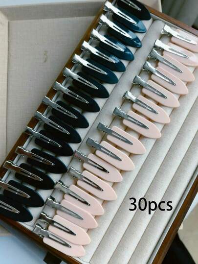 30 قطعة من مشابك الشعر ذات اللون الأحادي للنساء، بتصميم بسيط وعملي، باللونين الأسود والوردي، مشابك صغيرة بتصميم مشبك البط، إكسسوارات شعر، مشابك شعر، ديكور للعطلات، مناسبة للارتداء اليومي والخارجي، إكسسوارات شعر.