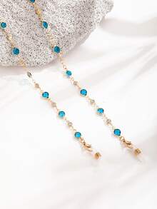 1pc Multicolor Crystal Rhinestone Metal Eyeglasses Chain - Multicolor - View 6