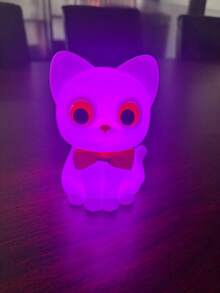 Đèn ngủ hình mèo sợ hãi bằng silicon sáng tạo mới, đèn ngủ phòng ngủ, quà tặng cho bạn trai, bạn gái, bạn thân, sinh nhật. - Mèo con phiên bản bảy màu - Xem 7