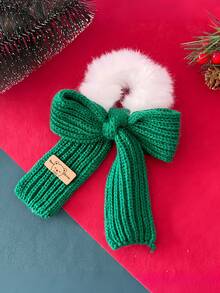 1个秋冬针织蝴蝶结发圈，可爱蓬松发绳发饰，家居美容女士配饰礼品，头饰马尾辫发圈发饰 - 彩色 - 查看 22