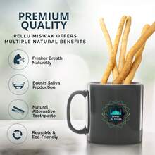 Sewak Al Huda 4 Pcs Miswak Sticks With Holder - Vacuum Sealed Natural Chewing Miswak Sticks For Teeth - Natural Flavored Toothbrush For Teeth Whitening, Oral Health, And Fresh Breath || Pack Of 4 - 白色 - 查看 2