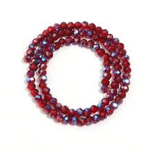 1 buah Manik Abacus Berfaset, Manik Kristal Pipih, Manik Lepas Aneka Warna, Manik Modis, Berwarna-warni, Lucu, Berlapis Elektroplating, Serbaguna, Cocok untuk DIY, Gelang, Kalung, Pembuatan Perhiasan, Tali Ponsel, Gantungan Kunci - Merah transparan semi-elektroplating - View 10