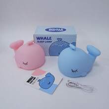 Cute Whale Night Light, Ocean Animal Shaped Sleep Lamp, Rechargeable Bedroom Bedside Atmosphere Lamp, Suitable For Squeeze Small Night Light Room Decor - Multicolor - View 6