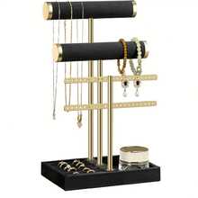 1 Giá trưng bày trang sức 3 tầng, giá đựng dây chuyền bằng kim loại phủ nhung, giá treo đa năng dùng để đựng dây chuyền, vòng tay, bông tai, nhẫn. - Nhiều màu - Xem 4