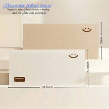 自粘式吸音毛毡墙板 40x80cm，笑脸图案 – 多功能公告板、照片展示板和留言板，适用于家庭、办公室、教室 – 北欧简约设计 - A - 查看 3