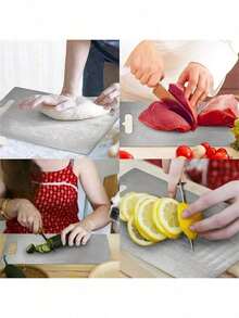 Stainless Steel Cutting Board, Double-Sided Kitchen Chopping Board With Hanging Hole, Easy To Clean, Non-Slip Food Prep Board For Meat, Vegetables, Fruits, Kitchen - Silver - View 6