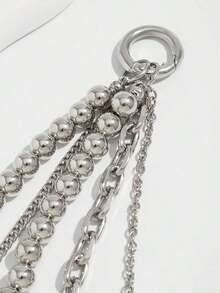 Elegant Metal Faux Pearl Beaded Keychain Heart Shape Tassel Decoration Pendant Jewelry Bead Bag Chain Gifts Phone Accessories Gifts For Women Personalised Gifts Funny Gifts Gifts For Men Men Gifts Gifts For Boyfriend Phone Charm ZI83 - 銀色 - 查看 4