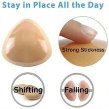 4/2片加厚胸垫，可贴于吊带背心或泳衣，心形提拉，透气，泡沫内衬，三角形胸垫 - 彩色 - 查看 5