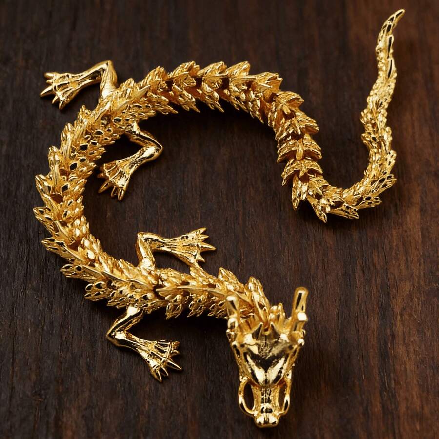 2026新款！金色合金中国龙——精美工艺收藏品。东方龙桌面摆件。幸运符，雕像摆件。中国龙摆件，金属艺术品，爱好者必备！史迪奇玩具 旅行玩具 课堂减压玩具 迷你玩具 洗澡玩具 圣诞文具 减压球