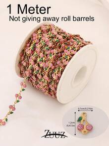 1米不锈钢可爱珐琅樱桃甜美链条，适用于DIY珠宝，女士女孩项链手链配件耳环制作 - 鏈條 - 查看 13