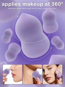 Bộ bông trang điểm đa hình màu tím 4/8/16 miếng, 3 loại bông phấn tam giác khác nhau, bông tán phấn mềm mại, không chứa latex, giúp tán kem nền, che khuyết điểm và tạo khối mắt hoàn hảo, có thể tái sử dụng và dễ dàng vệ sinh. Dụng cụ trang điểm màu tím dễ vệ sinh. - Nhiều màu - Xem 8