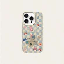 1 pieza de funda para teléfono de material TPU con diseño de corazón a cuadros azul y blanco y diseño de perrito cereza, compatible con iPhone 17 Pro Max/17/16 Pro Max/15/13/12/11, S20 FE/A15/S24/A55, Note 11/Note 12/Note 13 Pro, protección suave y resistente a caídas con cobertura completa, teléfonos móviles, bolsos, accesorios para móviles, fundas para teléfonos, decoración de interiores, accesorios, fundas transparentes para teléfonos, verano, correas para teléfonos, fundas para teléfonos de hombre, fundas negras para teléfonos, fundas rosas para teléfonos, funda para móvil para hombre, funda para móvil para mujer, protección para teléfonos móviles, accesorios de playa, dulces de fresa, fundas protectoras para teléfonos. - Estilo (1 pieza) - Ver 4