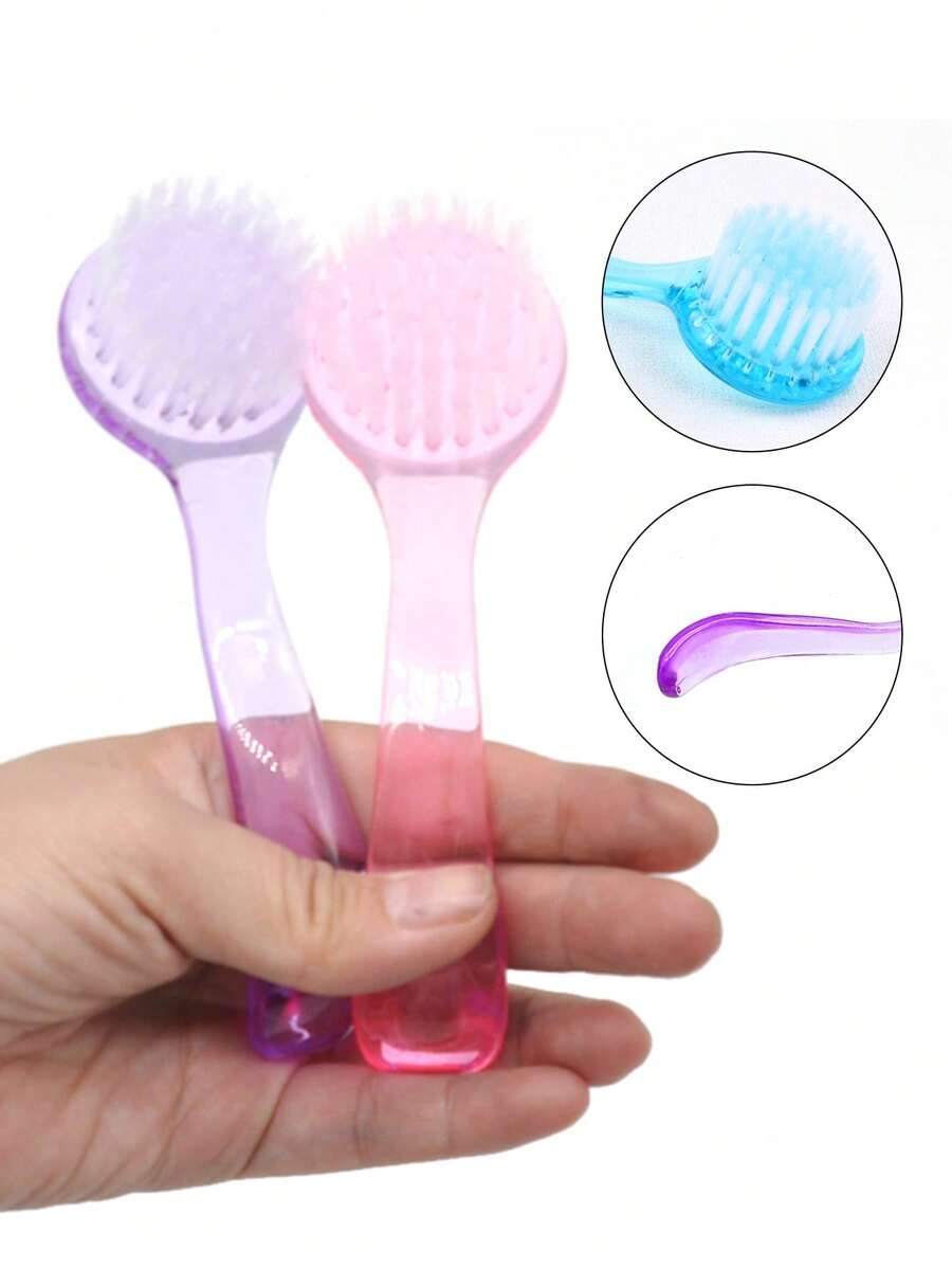 1 pieza Juego de cepillos para uñas, cepillos de limpieza para uñas de las manos y los pies con mango antideslizante, cepillo para limpiar y quitar el polvo de las uñas para manicura, pedicura, salón y uso diario en el hogar - Multicolor - Ver 1