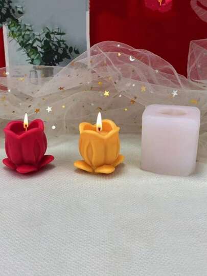 1 khuôn silicon hình hoa sen 3D mới, đồ trang trí nhà cửa, bàn tiệc thủ công tự làm, quà tặng lễ hội. Khuôn silicon làm nến hình hoa sen 3D mới, quà tặng lễ hội.