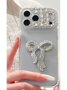 新款大窗口系列精准打孔手工蝴蝶结丝带糖果壳,适用于 17 Pro Max/16 Pro Max - 銀色 - 查看 13