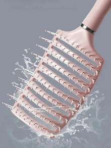 1/2pcs Pink Large Tooth Comb, Hair Curling Brush, Backcombing Volumizing Styling Tool, Air Cushion Massage Brush, Anti-Hair Loss, Suitable For All Hair Types, Long Thick Curly Natural Hair - Multicolor - View 2