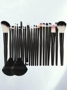 24PCS Makeup Tools Set Including:22PCS Makeup Brush Set+2PCS Triangle Powder Puffs,All-In-One & Beginner-Friendly | Travel-Ready & Gift-Ready | Perfect For Newbies/Her - Multicolor - View 6