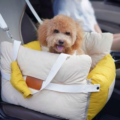 Ghế ngồi ô tô cho chó, ghế nâng cho chó có thể tháo rời với đáy chống trượt và khóa kéo, giường ô tô nâng cao cho chó với túi đựng đồ, vải siêu mềm và túi đựng chó có thể giặt được kèm dây xích an toàn, ghế ngồi ô tô dễ lắp đặt cho chó nhỏ và vừa dùng ngoài trời, quà tặng