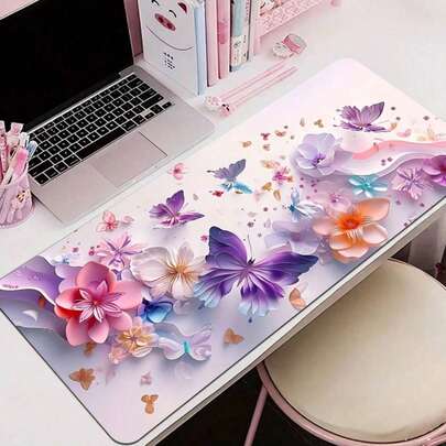 1PCLarge 3D Butterfly Pattern Gaming Mouse Pad, Extended & Thickened, Non-Slip Rubber Desktop Mat, Precision Stitched Edges, Washable, Gift Packaging, Suitable For School Supplies, Back To School Gaming Mouse Pad, Desktop Accessories, Office Supplies, Office Desk Accessories, Mouse Pad, Desktop Mouse Pad--Mouse Pad Desk Accessories Office Supplies Office Desk Accessories Mouse Pad For Desk, Mouse Pad, Desk Mat, Gaming Mouse Pad,Office Desk Accesorries,Desk Mat,Large Mouse Pad, XXL Mousepad, Extended Mouse Pad, Aesthetic Mouse Pad, Leather Desk Mat