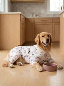 Dog Summer Shedding Hair Control Pajamas - Breathable High Stretch Full Coverage Pet Rompers, Summer Anti Licking & Bug Protective Jumpsuit For Medium Large Dogs, All Over Printing Dog Clothes-Dog Bone Pattern - Multicolor - View 8