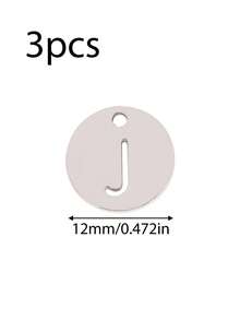 Bộ 3 mặt dây chuyền bằng thép không gỉ rỗng hình 26 chữ cái tiếng Anh, tự làm phụ kiện trang sức thời trang cho nữ. - mặt dây chuyền - Xem 25