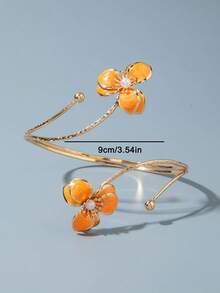 1件极简主义金属树脂樱花仿珍珠手链，独特礼物，适合女性海滩度假 - 30047-ab-G-1 - 查看 6