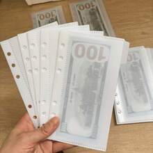 5 piezas de bolsas transparentes blancas de PP tamaño A6 para planificador de presupuesto creativo - Estilo 1 - Ver 7