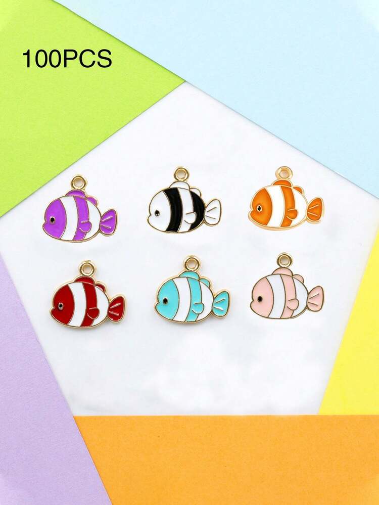 10件/20件/50件/100件 随机混色小丑鱼海洋手链项链耳环锌合金吊坠饰品DIY配件 - 小丑魚 - 查看 29