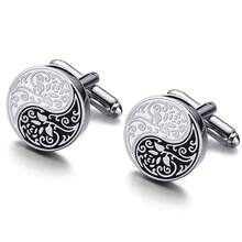 Shirt Cufflinks For Mens Chinese Style Tai Chi Kung Fu Gossip Rose Cuff Links Buttons Suit Wedding Custom Clothing Accessories - 淺金黃色 - 查看 8
