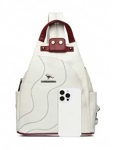 女士真皮双肩包 拉链女式胸包 旅行背包 女士背包 青少年女孩书包 Sac A Dos - 白色 - 查看 8