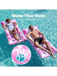 1 Set Adult Hammock Pool Float, 2 Sets Inflatable Pool Float, 4-In-1 Multi-Function Raft Style Floating Lounger, Thick PVC Floating Hammock, Suitable For Swimming Pool, Adult Vacation - Multicolor - View 5