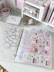 Sổ đựng sticker khổ A4, trong suốt, mờ, dạng lưới ngang 3/4. - A4 - Xem 2