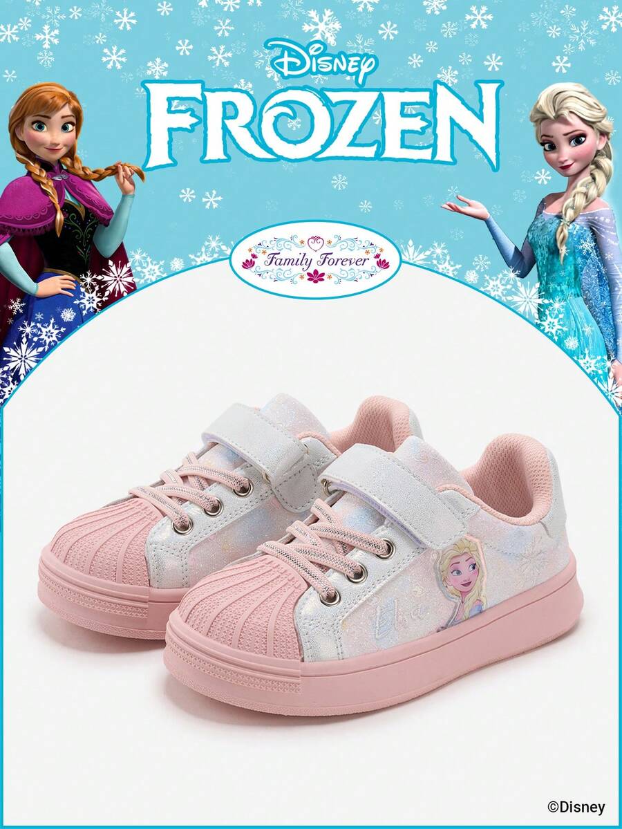 Disney 一双冰雪奇缘官方授权联名儿童运动鞋，包含艾莎公主、安娜公主和阿伦黛尔公主款，适合日常、假日运动和户外活动穿着。舒适防滑透气鞋底，适合儿童脚型。 - 粉色 - 查看 1