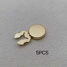 5pcs/Set Solid Color DIY Cufflink Accessories, Copper Turtle Smooth Casing Cufflinks, Handmade Shirt Collar Decor Buttons, Geometric Pattern Button Sets, Shirt Buttons, Clip-On Button Sets, Fashion Crystal Cufflink Sets, Suitable For Tuxedo And Wedding Dress Decoration - Multicolor - View 7