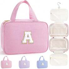 Gifts for Girls Women - 8 9 10 11 12 13 14 15 16 17 Year Old Girls Birthday Gifts Initial Hanging Toiletry Bag and Makeup Bag Travel Cruise Essentials Pink A - Rosa - Ver 9