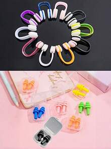 2/4/10pcs Silicone Swimming Cap, Nose Clip, Ear Plug Set, Waterproof & Warm, Suitable For Indoor/Outdoor Pool And Beach Swimming, 2026 Best Seller, Ideal Gift For Mother's Day And Father's Day - Multicolor - View 6