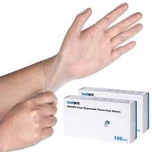 OKIAAS Clear Vinyl Disposable Gloves Latex-Free and Powder-Free Food Grade for Food Prep Cooking Cleaning Exam - como en la foto - Ver 7