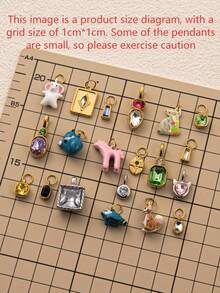 1件高端小众珐琅滴落吊坠饰品，18k不锈钢材质，图案元素包括浣熊、土拨鼠、松鼠、粉红小马、大象等。防水防褪色，适合女性或情侣佩戴，可作手链吊坠、珠宝吊坠、项链吊坠、夏季珠宝设计、手机链吊坠、钥匙扣吊坠等。 - 彩色 - 查看 2