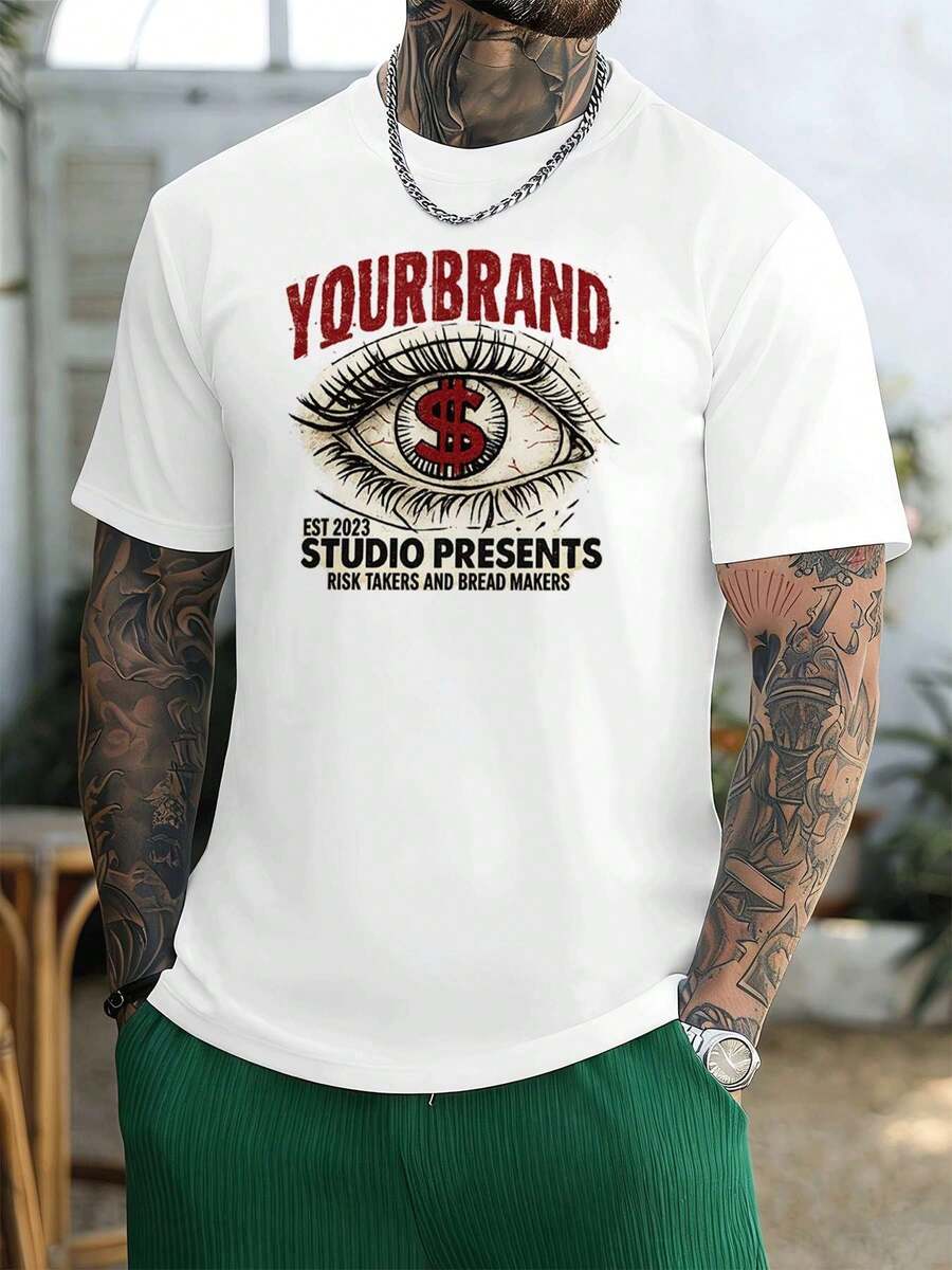 Men Plus Size T-Shirts - White - View 1