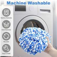 Spin Mop Replace Head, Base, Scrubber, Mop Handle For OCedar RinseClean 2-Tank System, Include 2 Microfiber Mop Refills, 1 Mop Handle, 1 Base And 1 Scrub Brush For Dry Wet Use Floor Deep Cleaning - Màu A - Xem 7