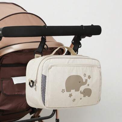 1pc Oxford Cloth Baby Stroller Hanging Bag, Multifunctional Mommy Crossbody Bag, Lightweight Small Bag, Fashionable Multifunctional Handbag, Shoulder Bag For Baby Stroller, Baby Diaper Changing Bag, Baby Accessories, Newborn Supplies, Newborn Gift, Kids Lunch Box, Children's Bag, Baby Stroller Bag, Baby Stroller Pocket, Baby Stroller Accessories, Baby Stroller Hook, Baby Stroller Pocket For Girl And Boy