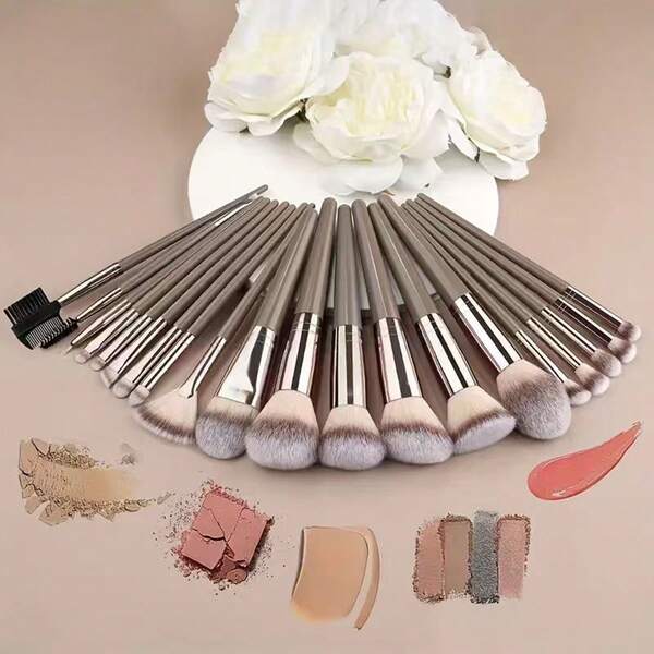 15-Piece Large Makeup Brush Set, Portable Makeup Brush Set, Oversized Soft Powder Brush, Contour Brush, Foundation Brush, Eyeshadow Brush Set, Angled Eyeliner Brush, Eyebrow Brush, Beauty Tools, Makeup Brush Set, Full Set Of Makeup Brushes, Full Set Of Makeup Tools, Suitable For Daily Makeup, Essential For Professional Makeup Artists