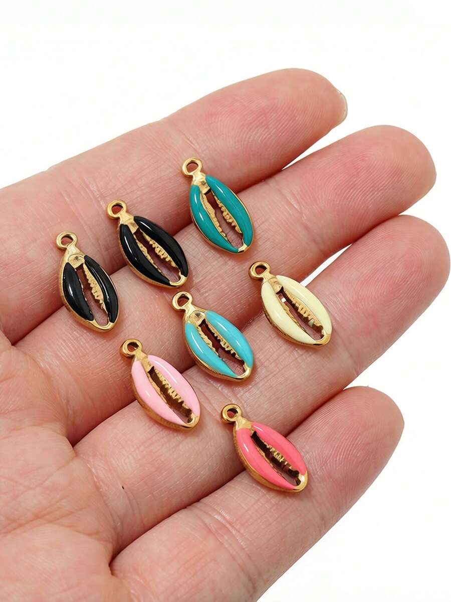 10个/20个/50个/100个随机混合3D珐琅贝壳吊坠配件，DIY项链手链耳环手工小饰品配件 - 鉗子 - 查看 1
