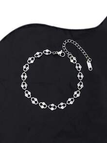 1 chiếc vòng tay nữ màu bạc, kiểu dáng tối giản, tinh tế, thích hợp đeo hàng ngày. - Bạc - Xem 2