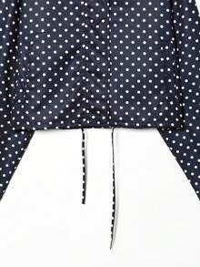 Áo khoác dài tay cổ đứng chấm bi, thích hợp cho mùa xuân và mùa thu. - Màu xanh hải quân - Xem 5