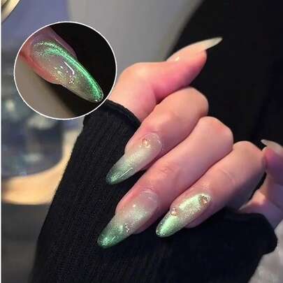 MISS MIANEL 10ML/PCS Sơn móng tay hiệu ứng mắt mèo cực quang 2026 Kiểu dáng mới hot Hiệu ứng nhấp nháy bùng nổ trong suốt như băng Cảm giác cao cấp Ánh sáng xanh Hạt thủy tinh Sơn móng tay gel mắt mèo Móng tay xanh Phụ kiện làm móng